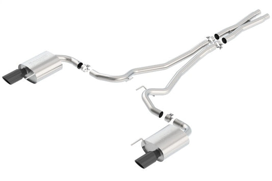 Borla S-Type Cat-Back 15-17 Ford Mustang GT 5.0L V8 MT/AT 2.5in pipe 4in tip (Black Chrome) - My Store