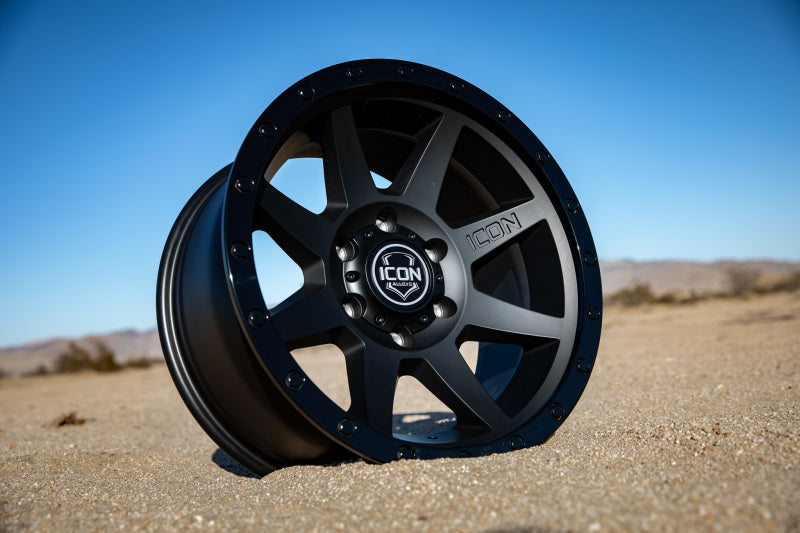 Icon Rebound 18x9 6x5.5 0mm Offset 5in BS 106.1mm Bore Double Black Wheel - Mammoth Racing -