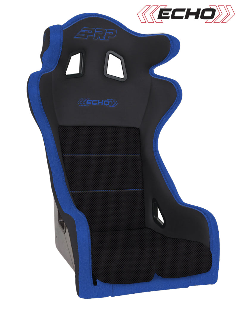 PRP Echo Composite Seat- Black/Blue (prp Blue Outline/Delta Blue- Blue Stitching) - Mammoth Racing -