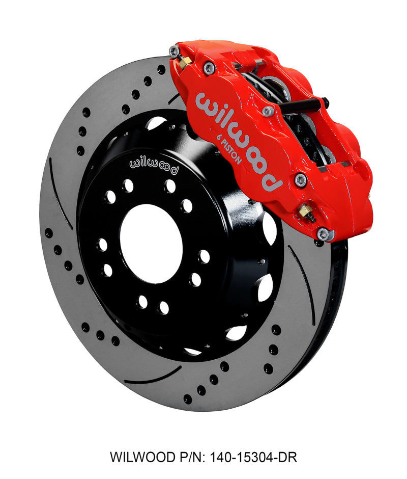 Wilwood Narrow Superlite 6R Front Hat Kit 14.00 Drilled Red 63-87 C10 w/ Wilwood Pro Spindles - My Store
