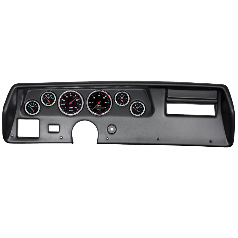 Autometer Designer Black 70-72 Chevelle SS/El Camino Dash Kit 6pc Tach/ Mph/ Fuel/ Oil/ Wtmp/ Volt - My Store