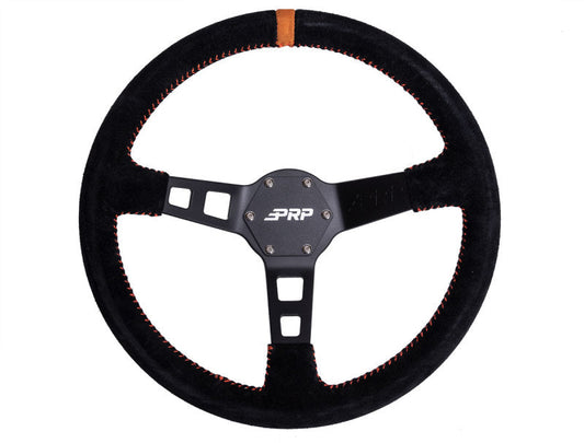 PRP Deep Dish Suede Steering Wheel- Orange - Mammoth Racing -
