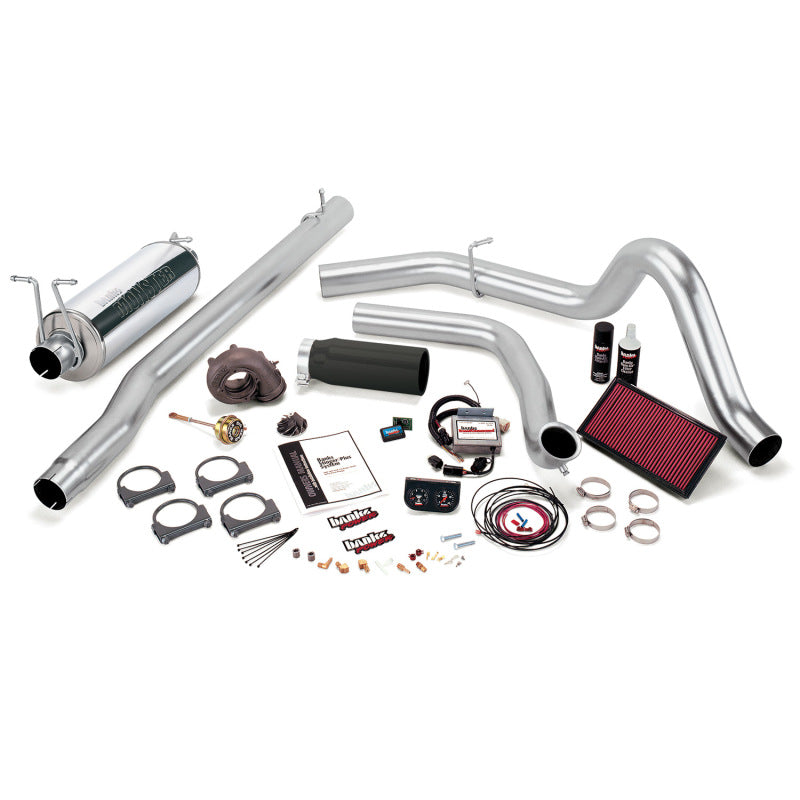 Banks Power 99.5-03 Ford 7.3L F250/350 Auto Stinger-Plus System - SS Single Exhaust w/ Black Tip - Mammoth Racing -