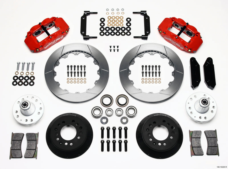 Wilwood Narrow Superlite 6R Front Hub Kit 12.88in Red 1970-1973 Mustang Disc Spindle - Mammoth Racing -