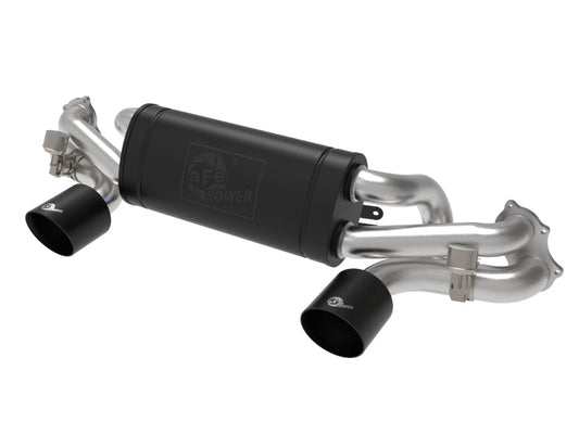 aFe MACHForce XP 2.25in-2.5in 304SS Exhaust Cat-Back Porsche 20-22 Cayman GT4(718) 4.0L - Black Tips - Mammoth Racing -