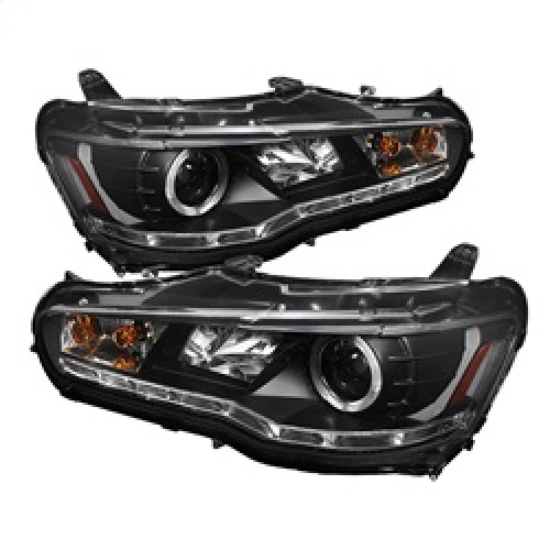 Spyder Mitsubishi Lancer/EVO-10 08-14 Projector Halogen Model- LED Halo DRL Blk PRO-YD-ML08-DRL-BK - Mammoth Racing -