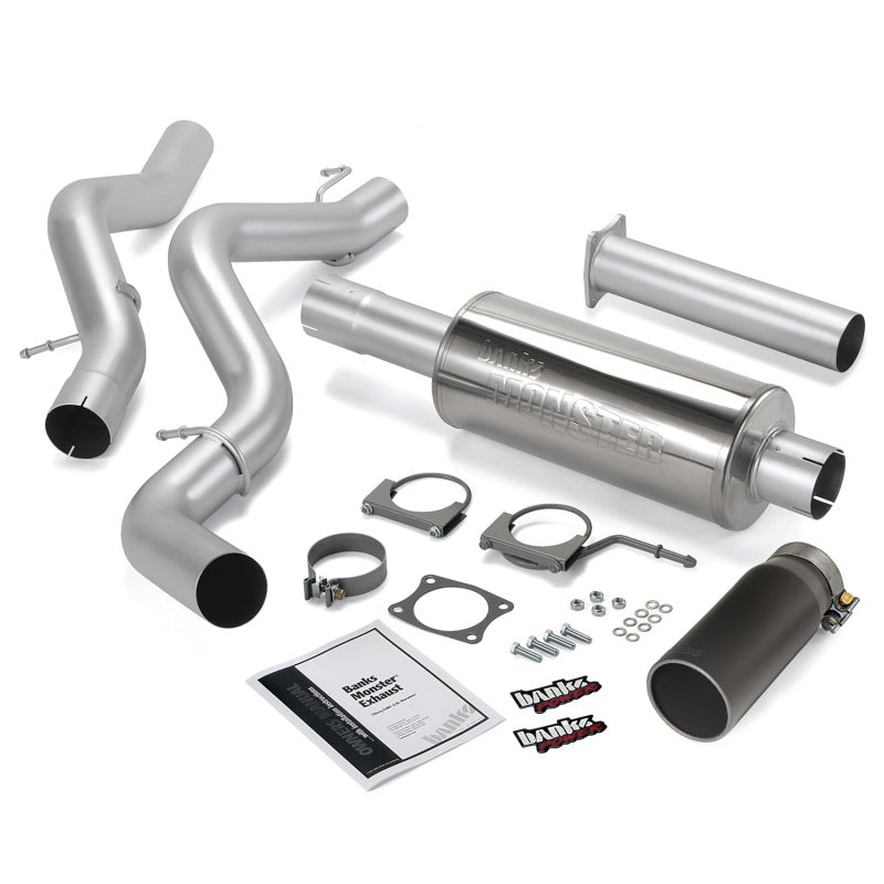 Banks Power 06-07 Chevy 6.6L CCSB Monster Exhaust System - SS Single Exhaust w/ Black Tip - Mammoth Racing -