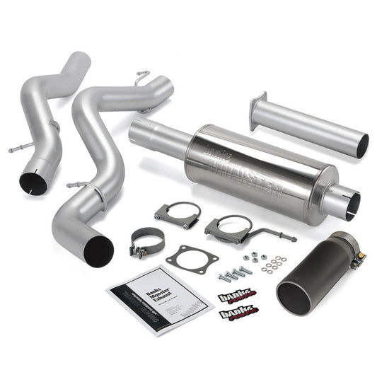 Banks Power 06-07 Chevy 6.6L CCSB Monster Exhaust System - SS Single Exhaust w/ Black Tip - Mammoth Racing -