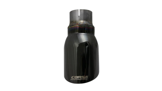 Corsa Single Universal 2.5in Inlet / 4in Outlet Black PVD Pro-Series Tip Kit - Mammoth Racing -