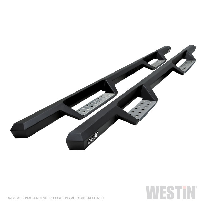 Westin 04-13 Chevy Silverado 1500 Crew Cab HDX Stainless Drop Nerf Step Bars - Textured Black - Mammoth Racing -