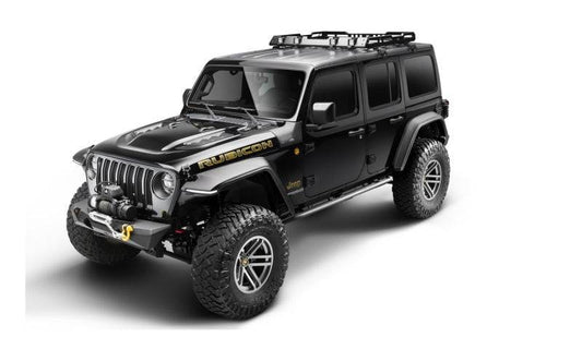 Bushwacker 18-21 Jeep Wrangler JL (2-Door & 4-Door) Flat Style Flares 4pc - Black - Mammoth Racing -