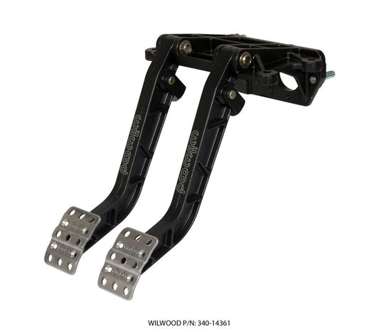 Wilwood Adjustable-Tandem Dual Pedal - Brake / Clutch - Fwd. Swing Mount - 7.0:1 - Black E-Coat - My Store