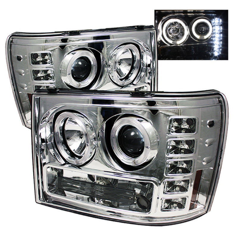 Spyder GMC Sierra 1500/2500/3500 07-13 Projector Headlights LED Halo- LED Chrome PRO-YD-GS07-HL-C - Mammoth Racing -