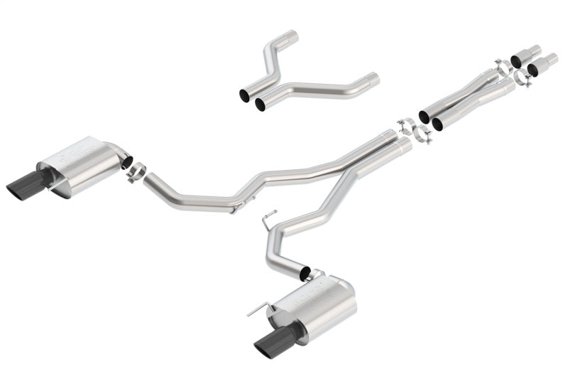 Borla Atak Cat-Back 15-17 Ford Mustang GT 5.0L V8 MT/AT 3in pipe 4in Black Chrome Tips - My Store