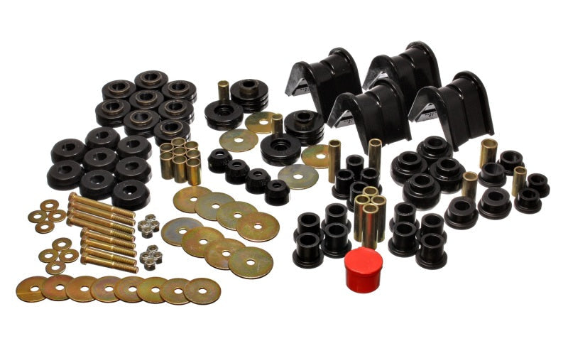 Energy Suspension 66-77 Ford Bronco 4WD (w/ 2 Deg C-Bushings) Black Hyper-Flex Master Bushing Set - Mammoth Racing -