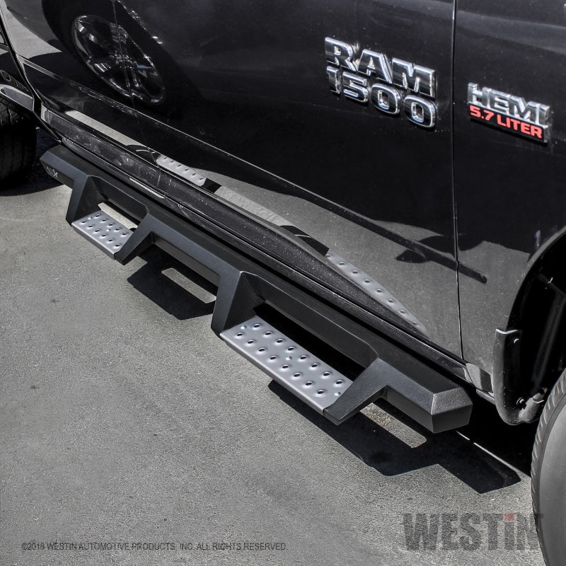 Westin 09-18 RAM 1500 Quad Cab HDX Stainless Drop Nerf Step Bars - Tex. Blk - Mammoth Racing -