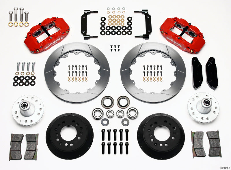 Wilwood Narrow Superlite 6R Front Hub Kit 12.88in Red 1968-1969 Mustang Disc Spindle - Mammoth Racing -