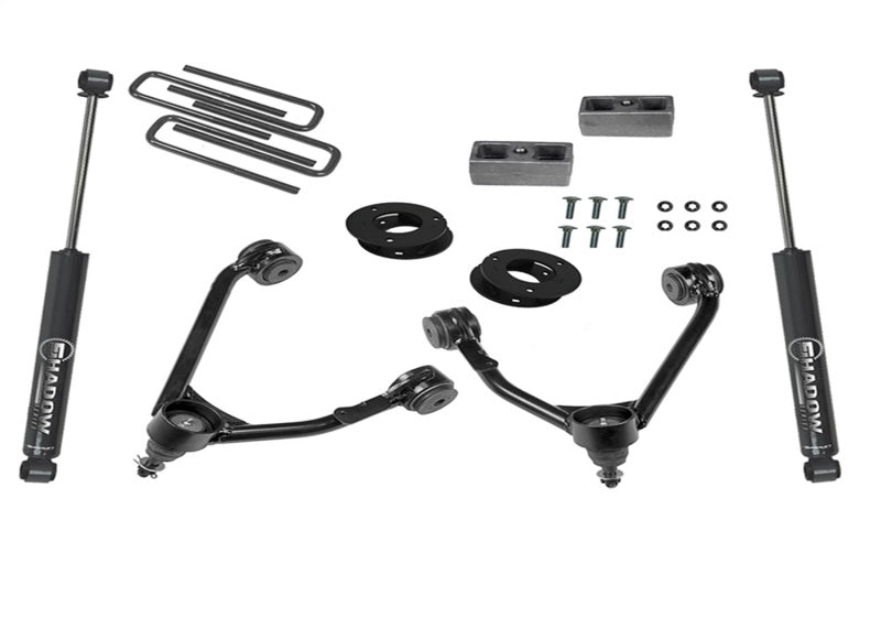 Superlift 14-18 Chevy Silv 1500 2WD 3.5in Lift Kit w/ Alum/Stamped Steel Control Arms & Rear Shocks - Mammoth Racing -
