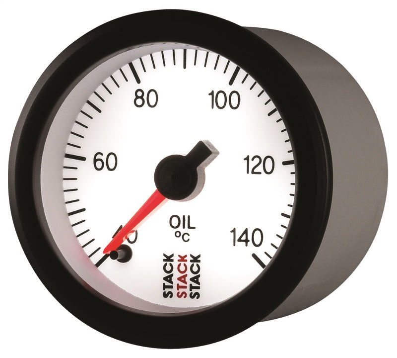 Autometer Stack 52mm 40-140 Deg C 1/8in Nptf Male Pro Stepper Motor Oil Temp Gauge - White - My Store