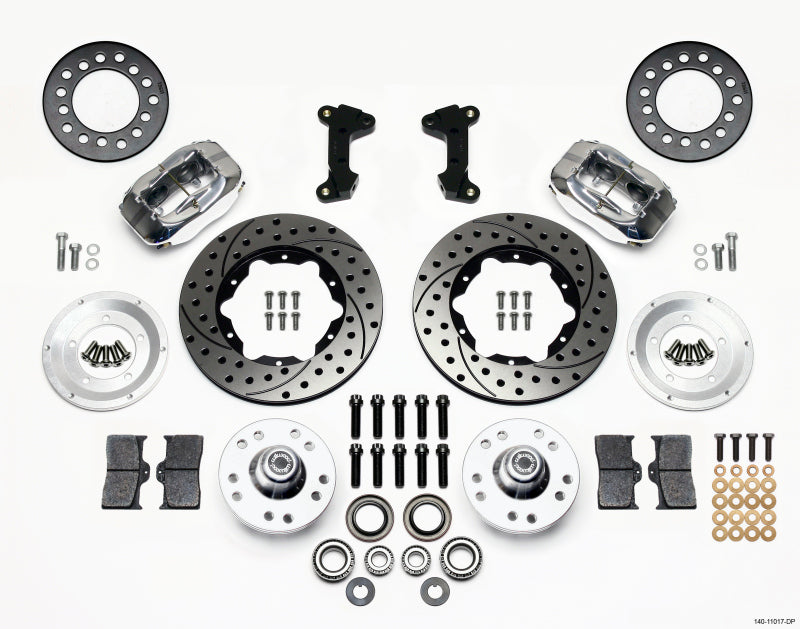 Wilwood Forged Dynalite Front Kit 11.00in Drill-Polished 74-80 Pinto/Mustang II Disc Spindle only - Mammoth Racing -