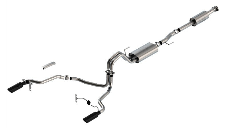 Borla F-150 2021 3.3L CC SB EC STB XL/XLT/Lariat/KR/Plnm/LTD 3/2.25 SRE Cat-Back ATAK Black CHR Tips - Mammoth Racing -