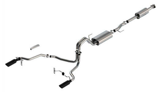 Borla F-150 2021 3.3L CC SB EC STB XL/XLT/Lariat/KR/Plnm/LTD 3/2.25 SRE Cat-Back ATAK Black CHR Tips - Mammoth Racing -