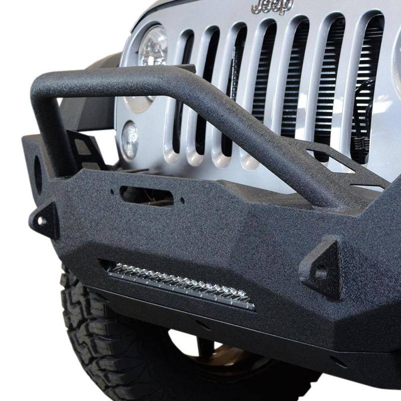 DV8 Offroad 07-18 Wrangler JK FS-18 Mid Length Steel Front Bumper w/ Fog Lights - Mammoth Racing -