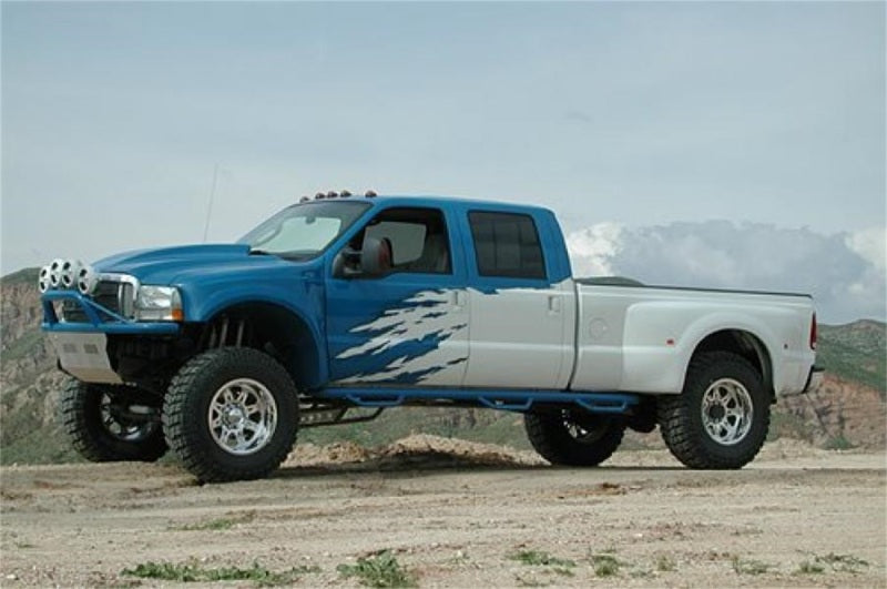 N-Fab Nerf Step 99-16 Ford F-250/350 Super Duty Crew Cab 8ft Bed - Gloss Black - Bed Access - 3in - Mammoth Racing -