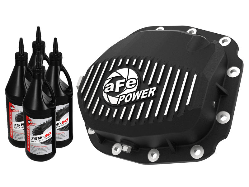 aFe Rear Differential Cover (Black Machined; Pro Series); 15-19 Ford F-150 V6-2.7L (t) (12-Bolt) - Mammoth Racing -