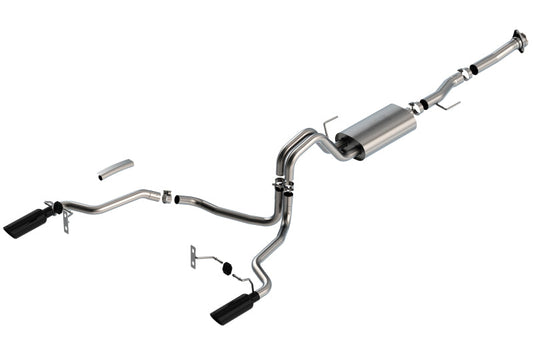 Borla F-150 2021 5.0L 2dr RC SB (122.8 WB) XL/XLT 3/2.25 SRE Cat-Back S-Type Black Chrome Tips - My Store