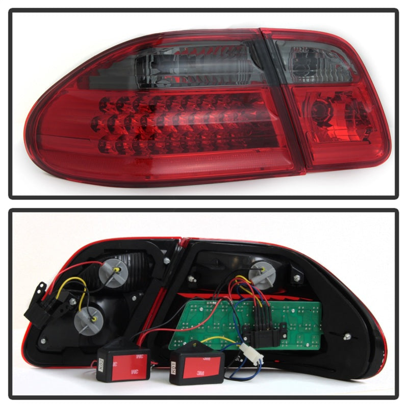 Xtune Mercedes Benz W210 E-Class 96-02 LED Tail Lights Red Smoke ALT-CL-MBW210-LED-RSM - Mammoth Racing -
