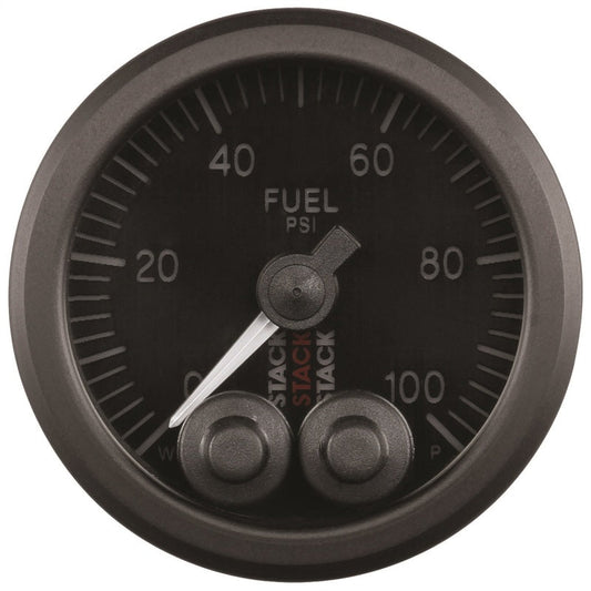 Autometer Stack Instruments Pro Control 52mm 0-100 PSI Fuel Pressure Gauge - Black (1/8in Nptf Male)