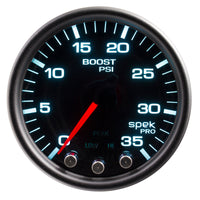 Autometer Spek-Pro Gauge Boost 2 1/16in 35psi Stepper Motor W/Peak & Warn Blacksmoke//Black - My Store