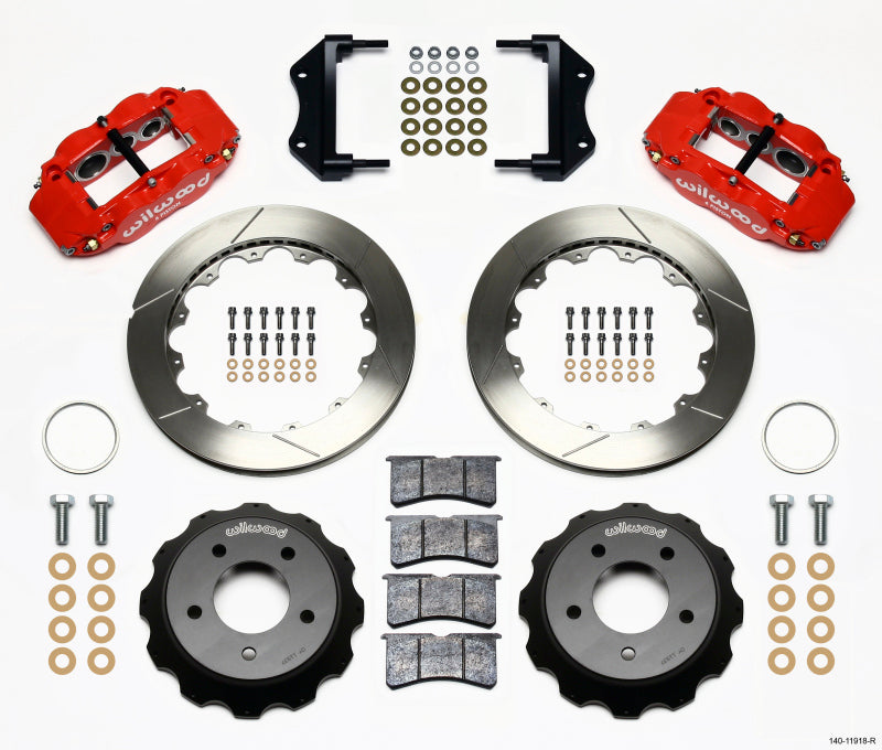 Wilwood Narrow Superlite 6R Front Hat Kit 12.88in Red 84-87 Corvette C4 - Mammoth Racing -