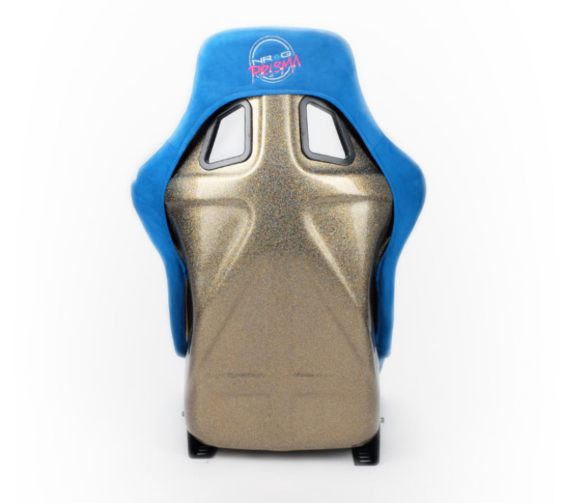 NRG FRP Bucket Seat ULTRA Edition - Large (Blue Alcantara/Gold Glitter Back) - My Store