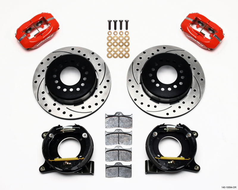 Wilwood Forged Dynalite P/S Park Brake Kit Drilled Red Chevy C-10 2.42 Offset 5-lug - Mammoth Racing -