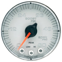 Autometer Spek-Pro Gauge Boost 2 1/16in 60psi Stepper Motor W/Peak & Warn Slvr/Chrm - My Store