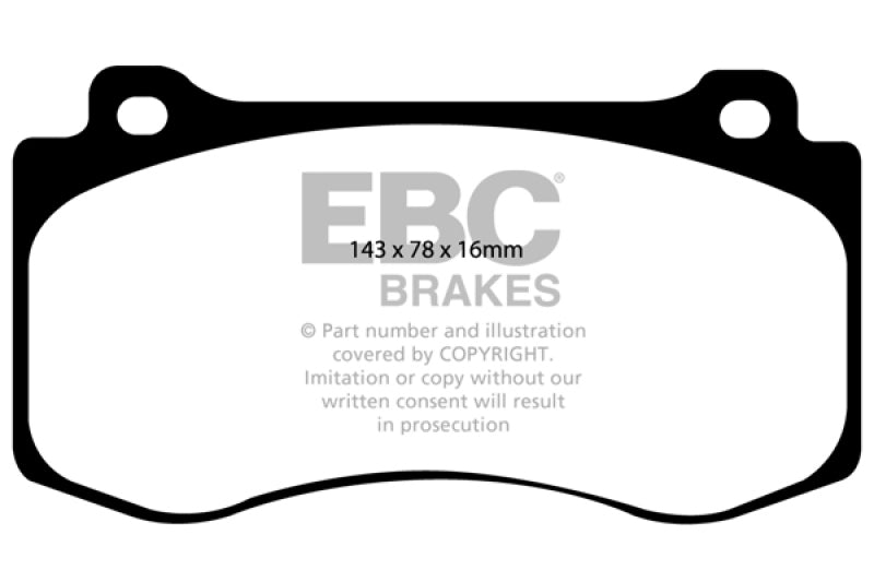 EBC 05-10 Chrysler 300C 6.1 SRT8 Yellowstuff Front Brake Pads (Excl 6 Piston Calipers) - My Store