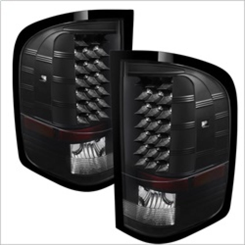 Xtune Chevy Silverado 07-13 LED Tail Lights Black ALT-JH-CS07-LED-BK - Mammoth Racing -