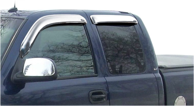 AVS 99-07 Chevy Silverado 1500 Ext. Cab Ventvisor Front & Rear Window Deflectors 4pc - Chrome - Mammoth Racing -