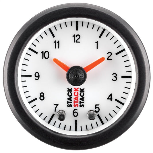 Autometer Stack Analog Clock Gauge - White - My Store