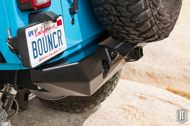 Icon 07-18 Jeep Wrangler JK Pro Series 2 Rear Bumper w/Hitch/Tabs - Mammoth Racing -