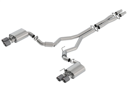 Borla 2018 Ford Mustang GT 5.0L AT/MT 3in S-Type Catback Exhaust Carbon Fiber Tips w/ Valves - My Store