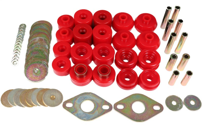 Energy Suspension 96-99 Toyota 4Runner 2WD/4WD Red Body Mount Bushing Set - Mammoth Racing -