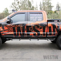 Westin/HDX 17-18 Ford F-250/350 Crew Cab (6.75ft Bed) Stainless Drop Nerf Step Bars - Textured Black - Mammoth Racing -