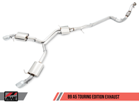 AWE Tuning Audi B9 A5 Touring Edition Exhaust Dual Outlet - Diamond Black Tips (Includes DP) - Mammoth Racing -