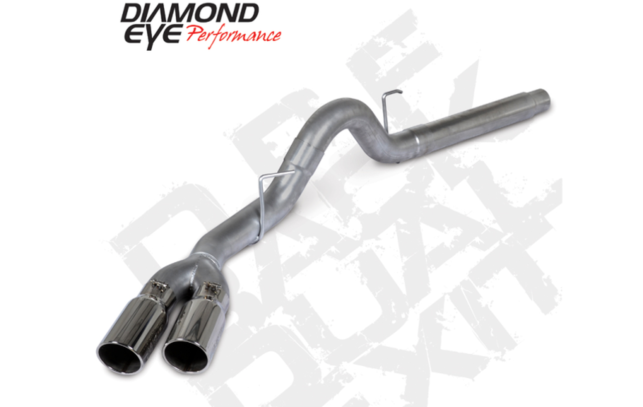 Diamond Eye 18-19 Ford 3.0L Powerstroke F150 - 4in 409SS DPF Back Exhaust Kit w/ Tip 4512BRA-DE - Mammoth Racing -