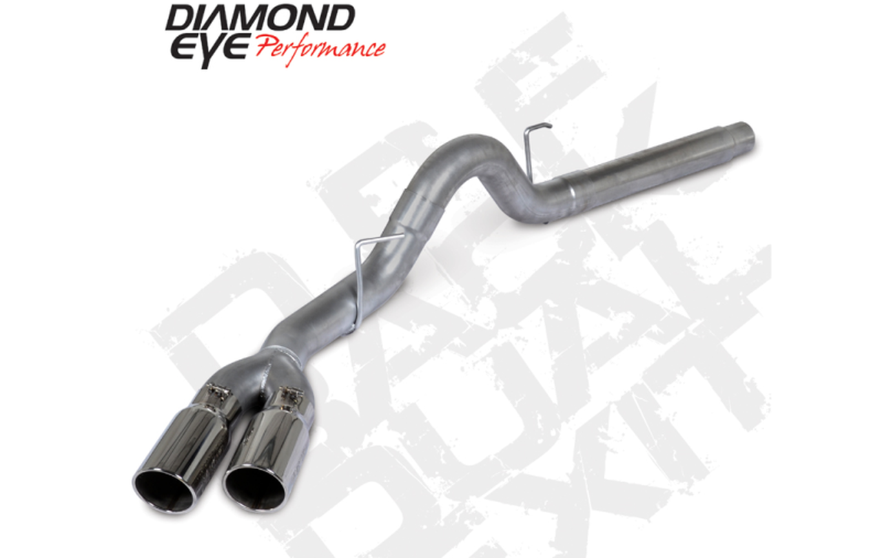 Diamond Eye 18-19 Ford 3.0L Powerstroke F150 - 4in Aluminized DPF Back Exhaust Kit w/ Tip 4512BRA-DE - Mammoth Racing -