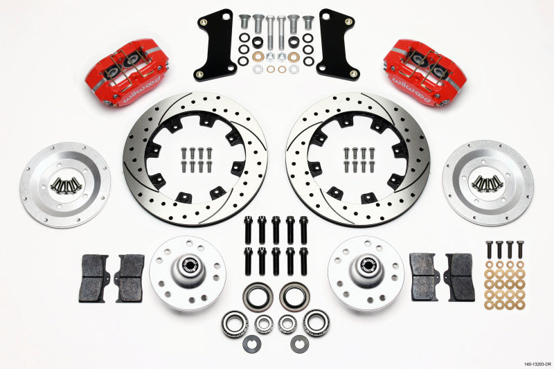 Wilwood Dynapro Dust-Boot Front Kit 12.19in Drilled Red 67-69 Camaro 64-72 Nova Chevelle - Mammoth Racing -