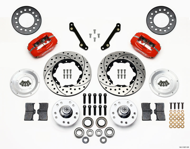 Wilwood Forged Dynalite Front Kit 11.00in Drilled Red 70-78 Camaro - Mammoth Racing -